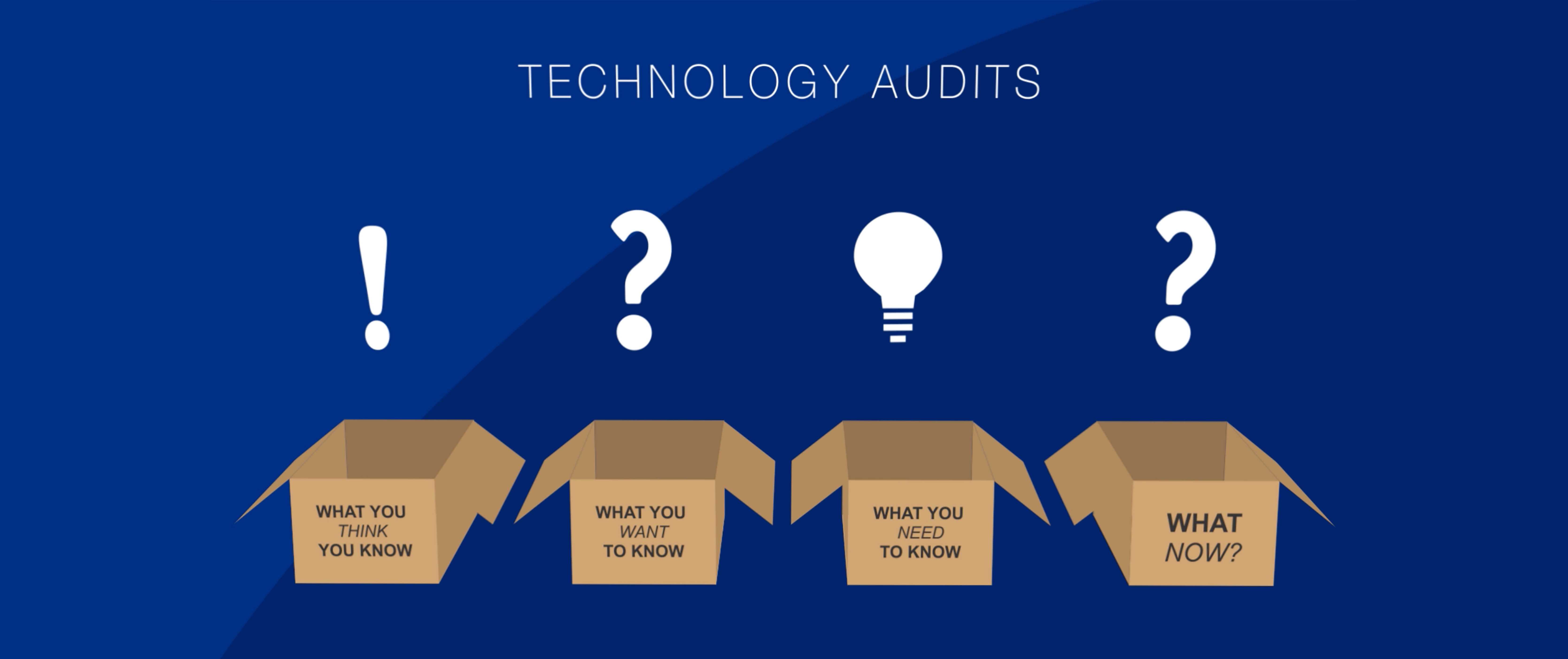 Technology Audits: What you think you know, what you want to know, what you need to know, what now?
